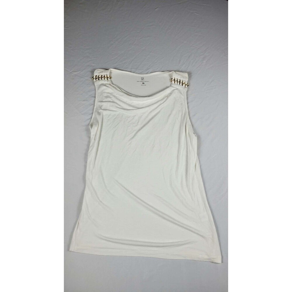 New York & Company XL White chain sleeve